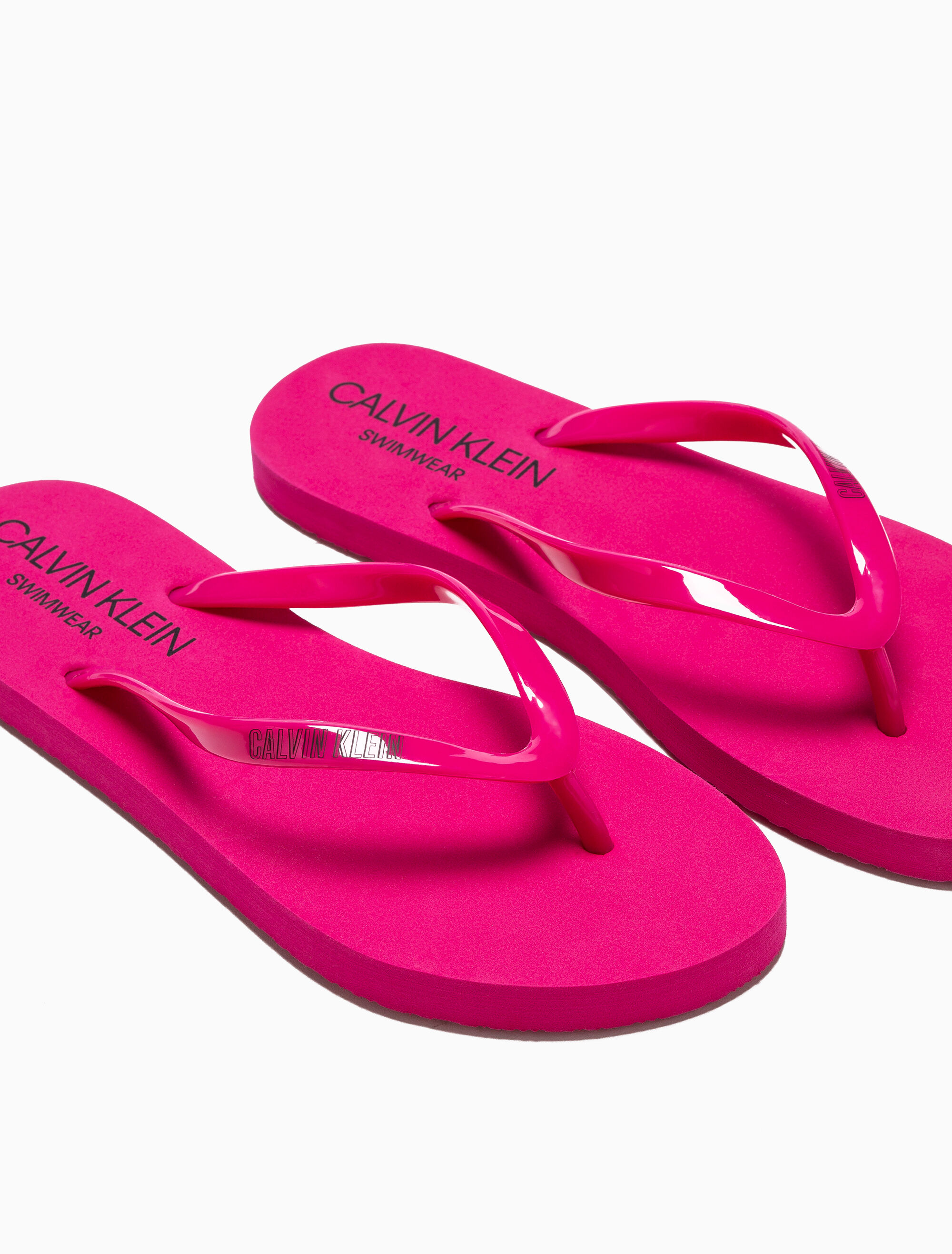 calvin klein flip flops pink