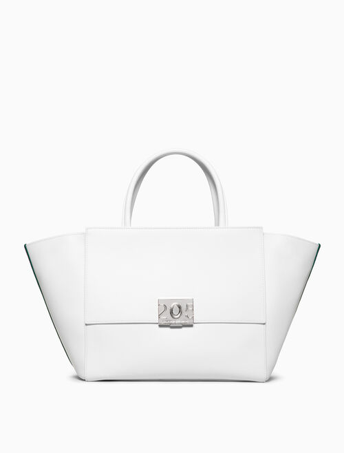 calvin klein 大型小牛皮购物托特包