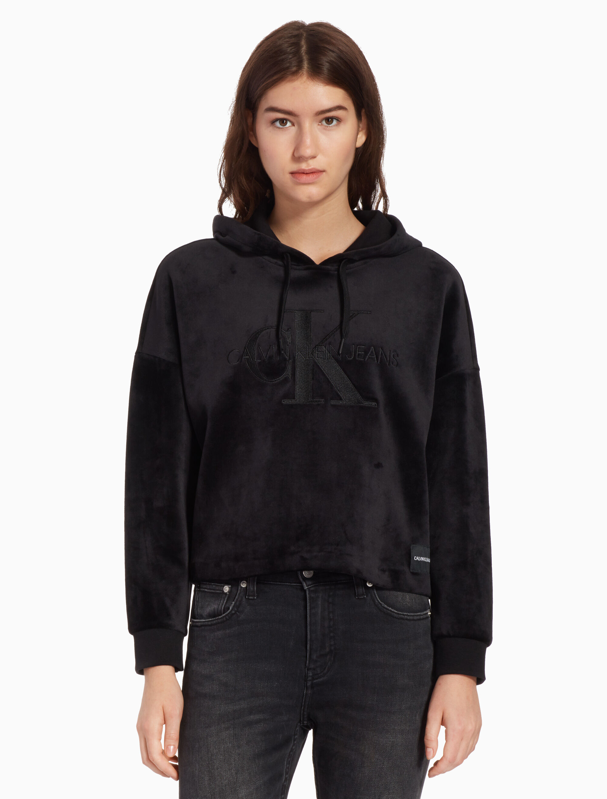 calvin klein velour hoodie