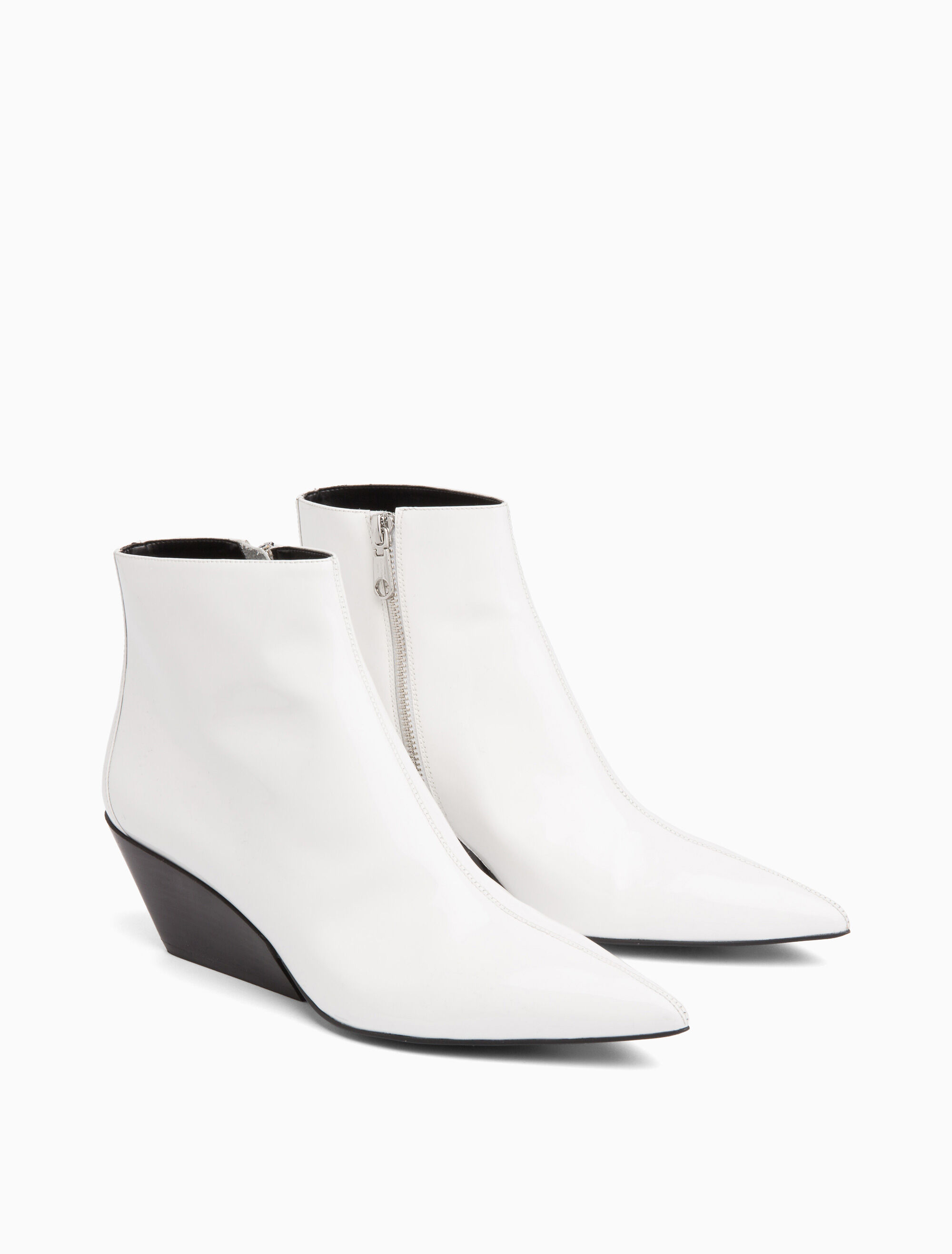 calvin klein white ankle boots
