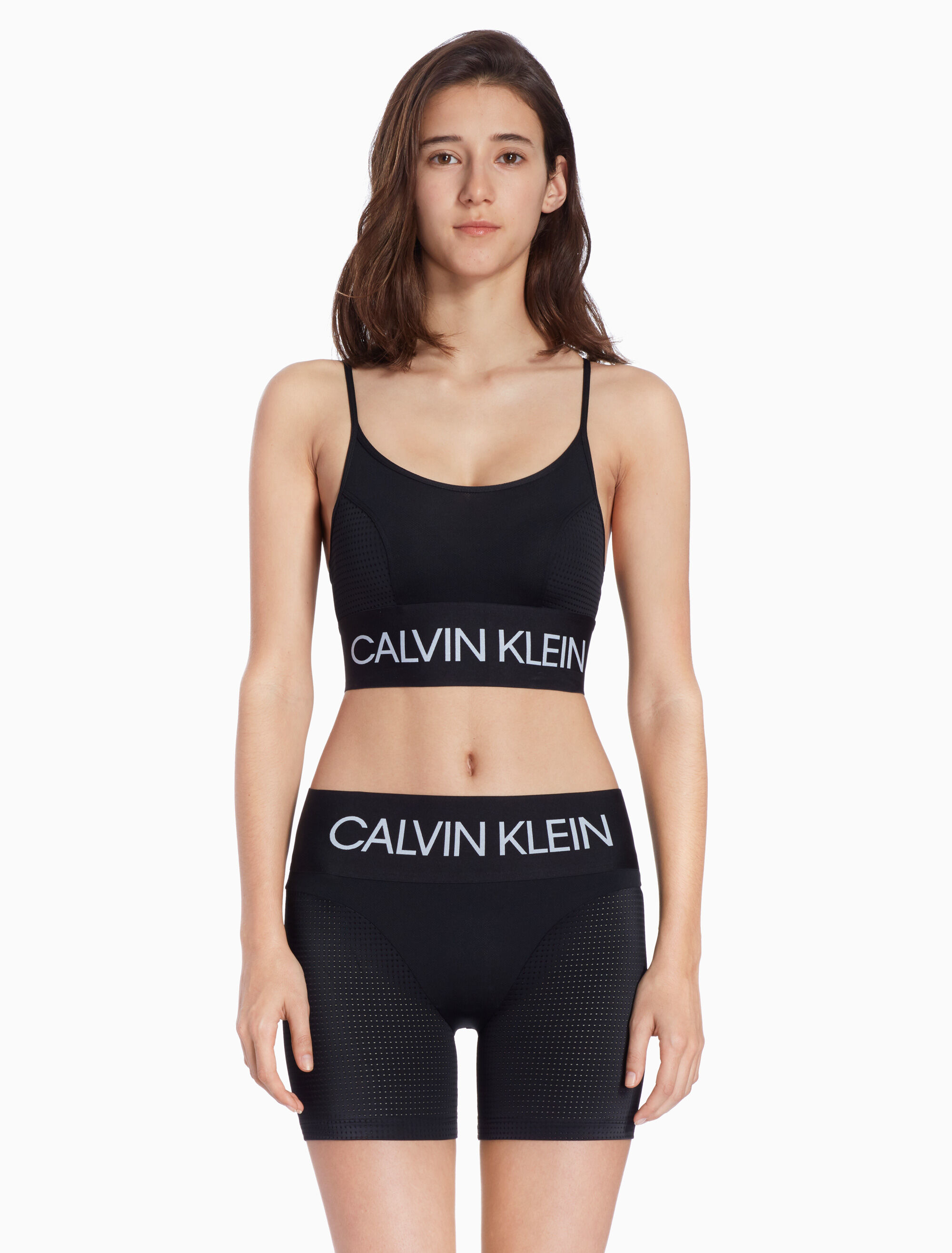 calvin klein crop top and shorts