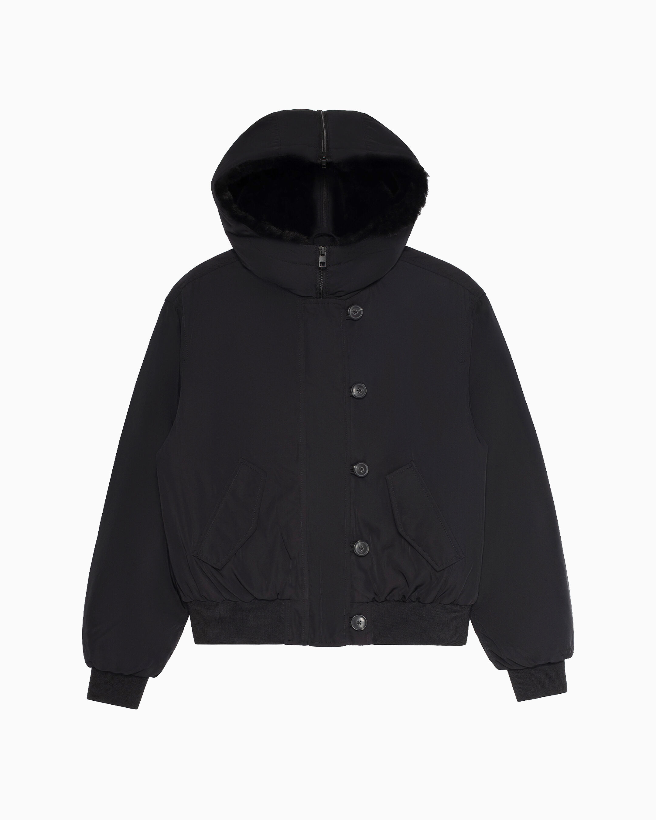 calvin klein black fur jacket